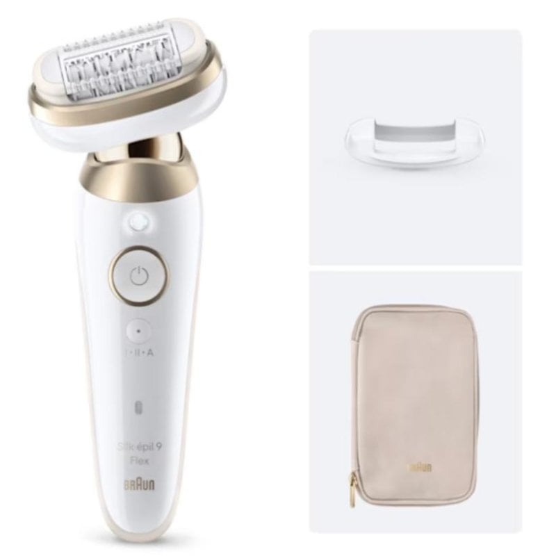 Braun Epilatore Silk épil 9 Flex 9 011 3D Wet & Dry 40 Pinzette Testa Flessibile 360° Oro - vue 4