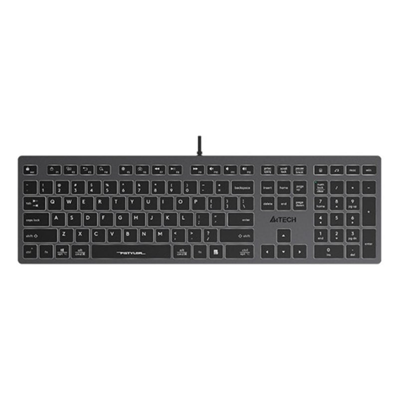Tastiera A4Tech Fstyler FX60H Slim Gaming 100% Grigia retroilluminata bianca