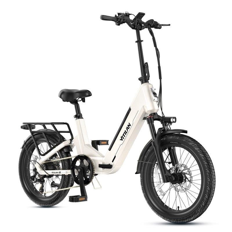 Velo electrique Vitilan U9 pliant 500 W 48 V 15 Ah blanc
