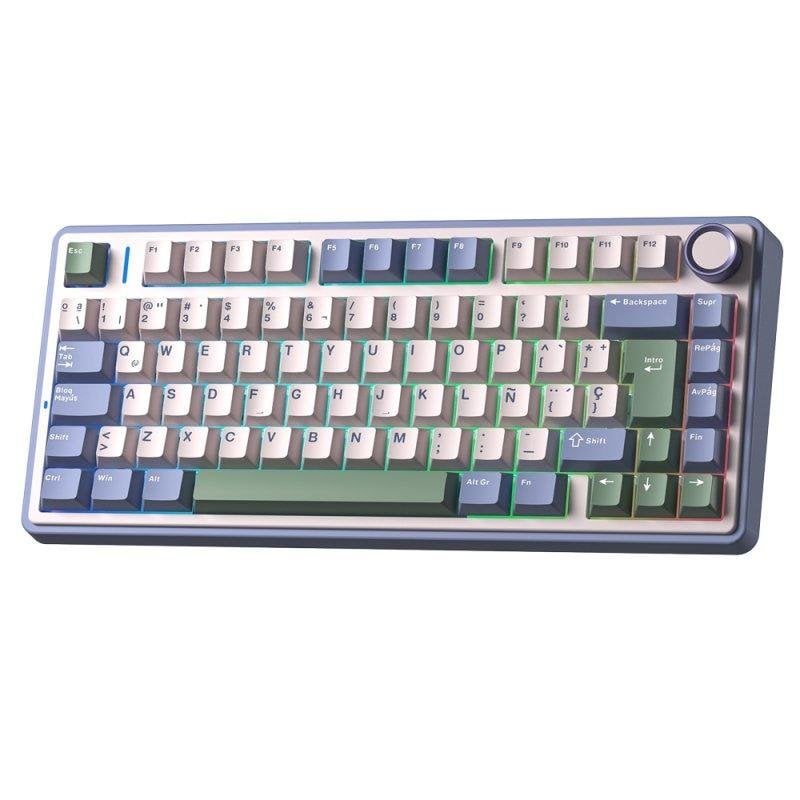 Tastatur Aula F75 Magnetisch Kompakt 75% Tri-Modus RGB PBT Spanisch Cedar Green