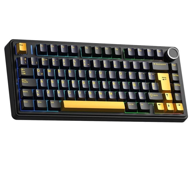 Teclado Mecánico Aula F75 Gaming Inalámbrico 75% RGB Thunder Black LEOBOG Reaper Gasket