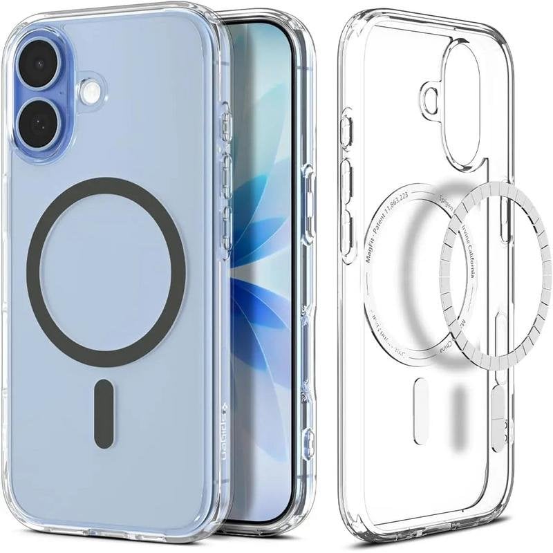 Custodia Spigen Ultra Hybrid MagFit trasparente grafite in policarbonato per iPhone 17