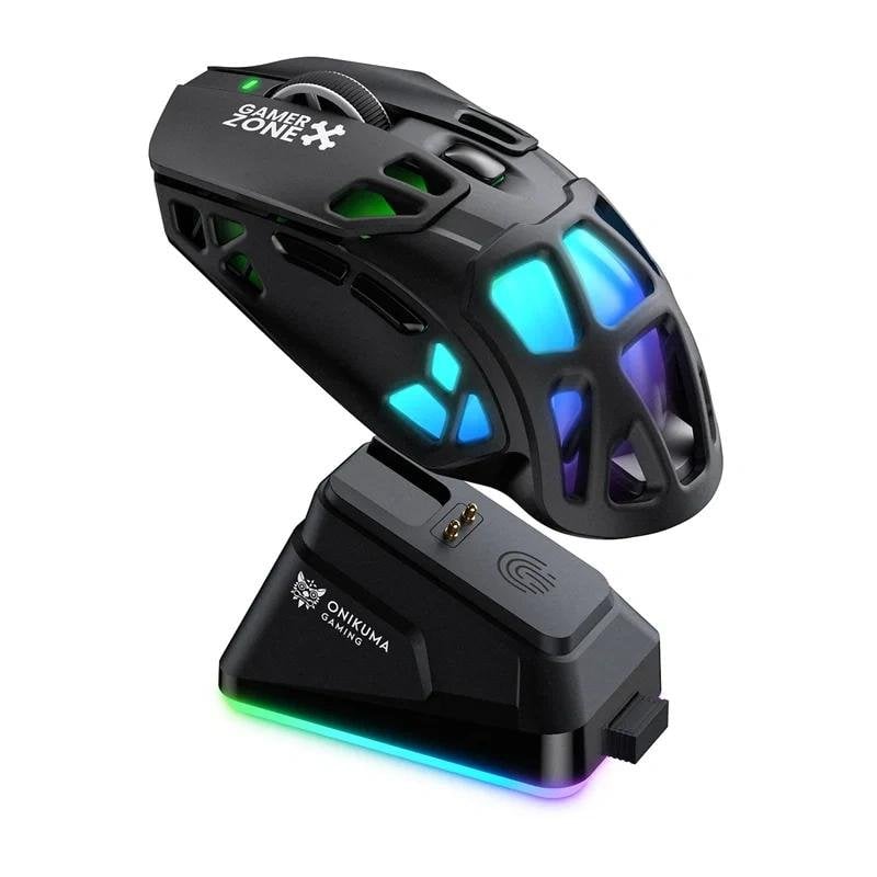 Ratón Onikuma DM09 gaming 2,4 GHz/Bluetooth/USB-C 24.000 DPI negro RGB