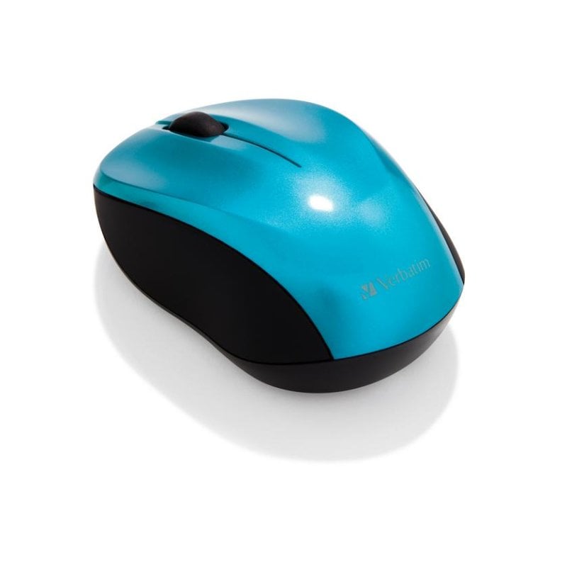 Souris Verbatim Go Nano sans fil 1600 DPI cyan ambidextre