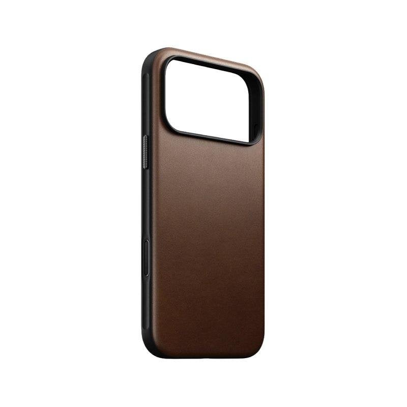Capa Nomad Modern Leather Case couro castanho MagSafe Qi2 para iPhone 17 Pro Max