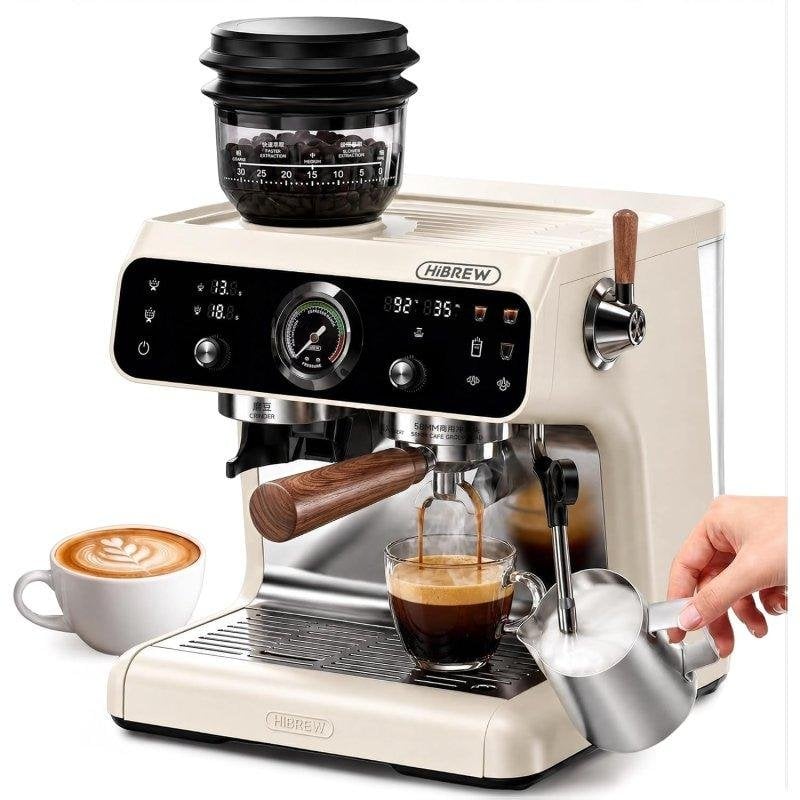 Máquina de café expresso semiautomática HiBREW H7B 2,8 L 20 bares com moinho