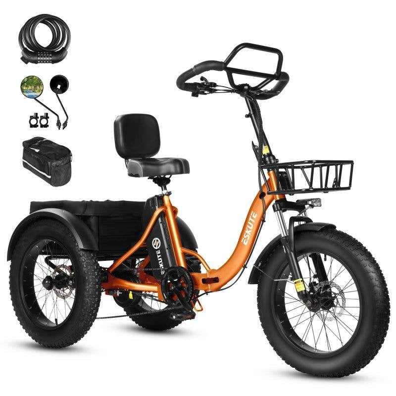 Triciclo Eléctrico Eskute T302Pro Motor 250W Batería 48V 20,8Ah Neumáticos 20" LCD