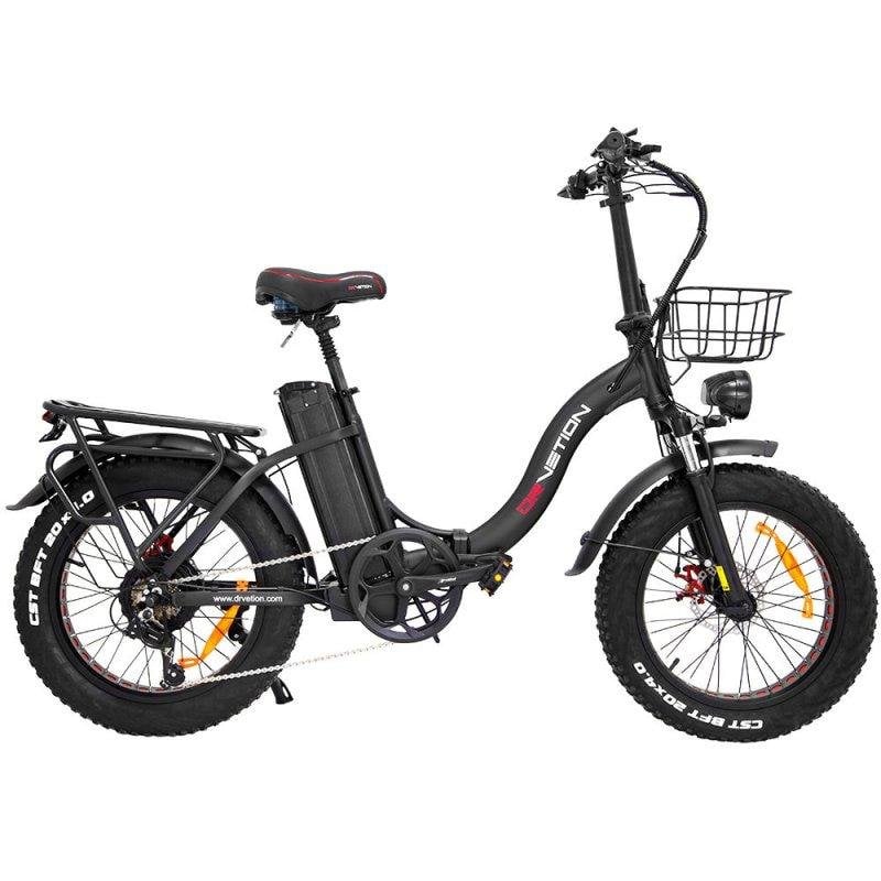 Bicicleta elétrica DRVETION CT20 Pro dobrável 48 V 15 Ah preta