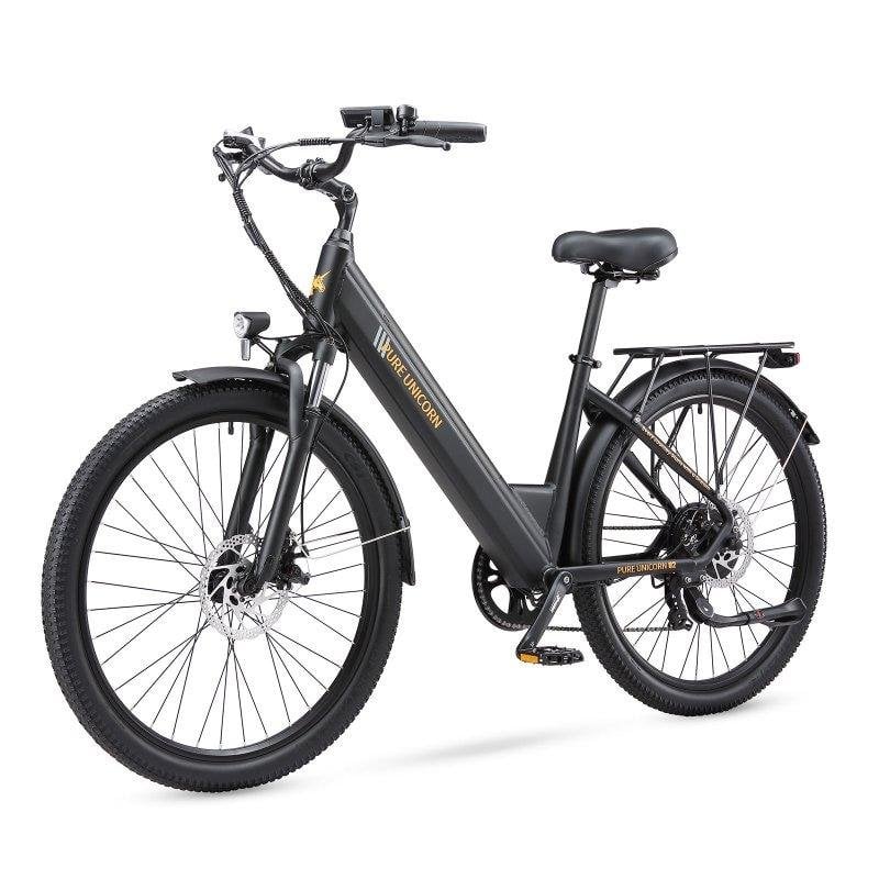 Bicicleta elétrica PURE UNICORN U2 48 V 12,8 Ah 27,5 polegadas preta