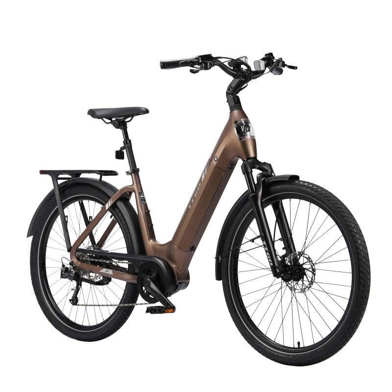 Bicicleta Eléctrica TTGO Z5 Motor Central 250 W Batería 36 V 18 Ah Marrón
