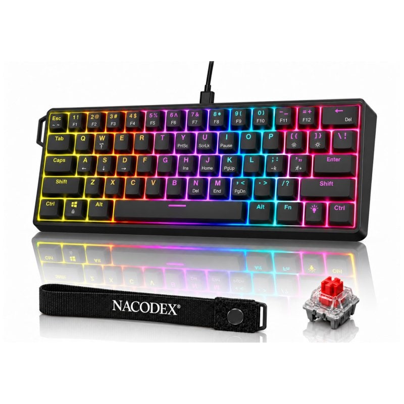 Toetsenbord AJAZZ NK61 Gaming mechanisch 60% RGB Hot-Swap