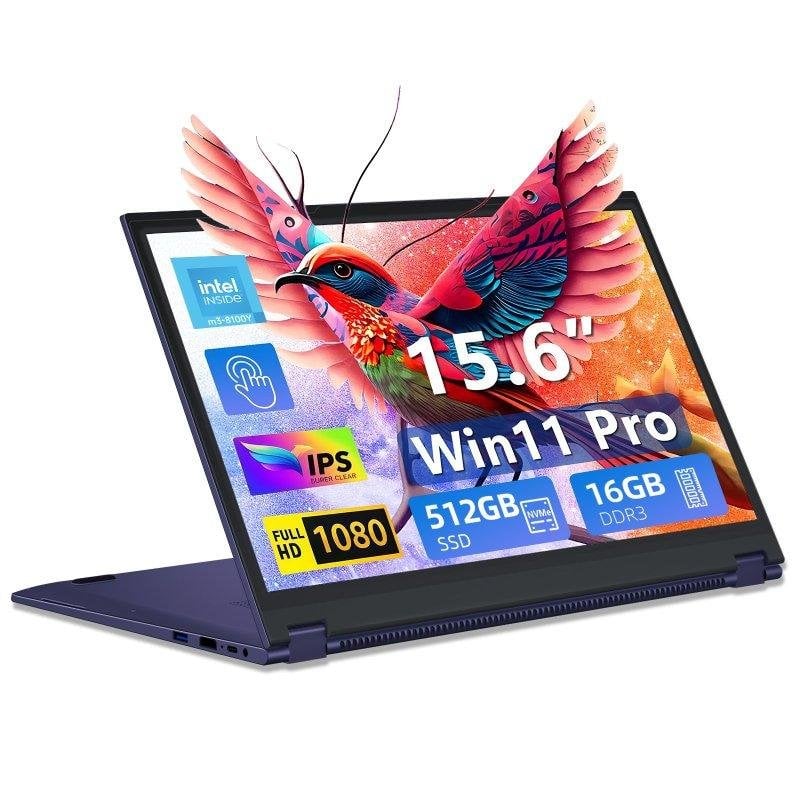 Portátil Micrear 15,6" Intel Core m3-8100Y 16GB Windows 11 Pro 512GB SSD Full HD