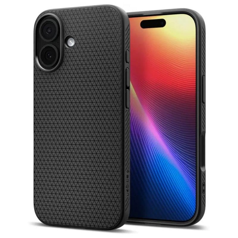 Capa Spigen Liquid Air em TPU preta antichoque para iPhone 17