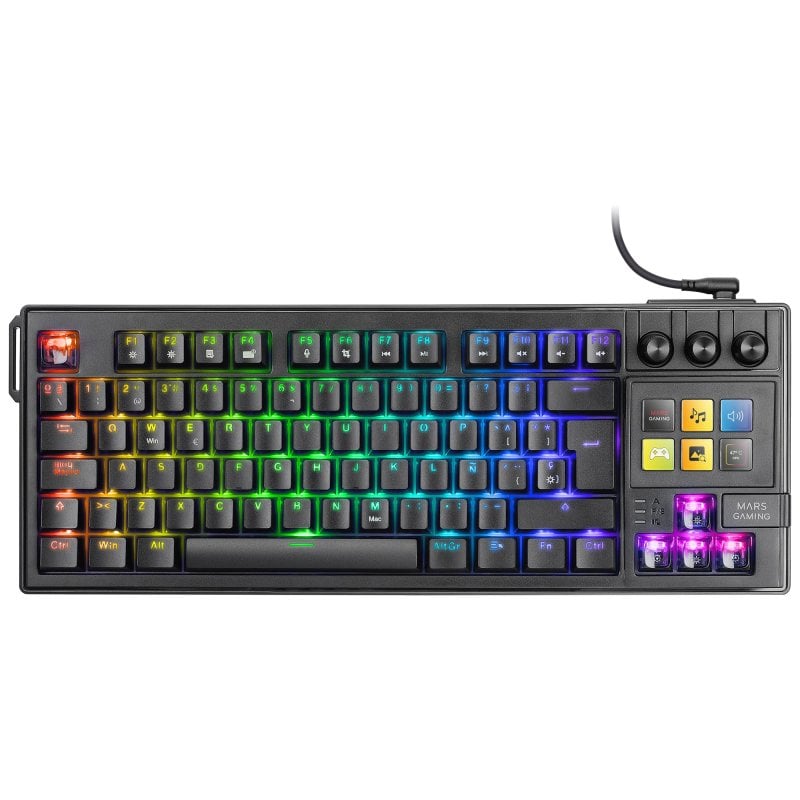 Clavier Mars Gaming MK-Master TKL Mécanique Smartdeck LCD Hot-Swap Espagnol Noir