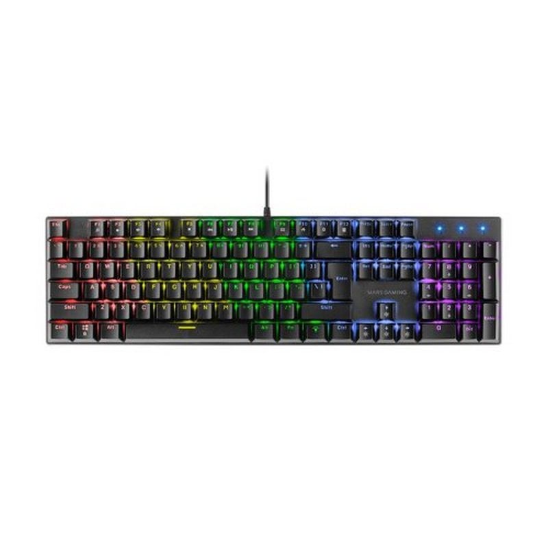 Mars Gaming MK422, Mechanical Keyboard, Anti-dust Red, FRGB, Layut USA, Negro