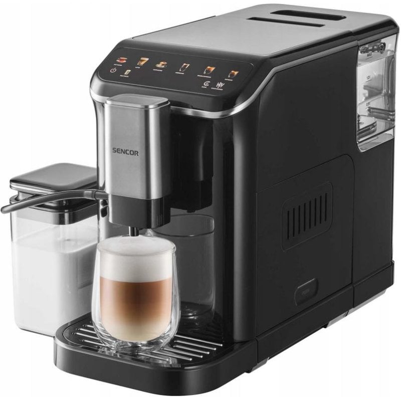 Cafetera superautomática Sencor SES 8100BK 1,5 L 20 bares con molinillo y leche