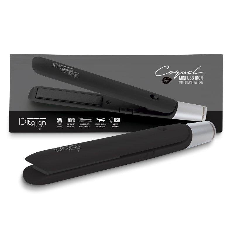 Plancha de pelo cerámica de viaje Italian Design Coquet 180 °C USB negro