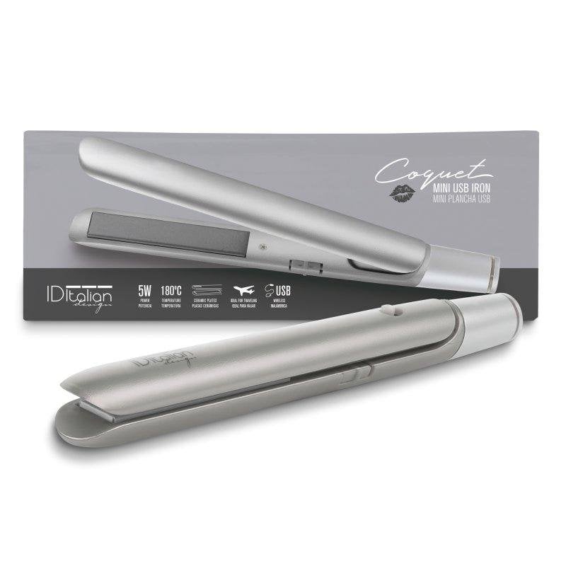 Keramik-Glätteisen Italian Design Coquet USB 180 °C Silber