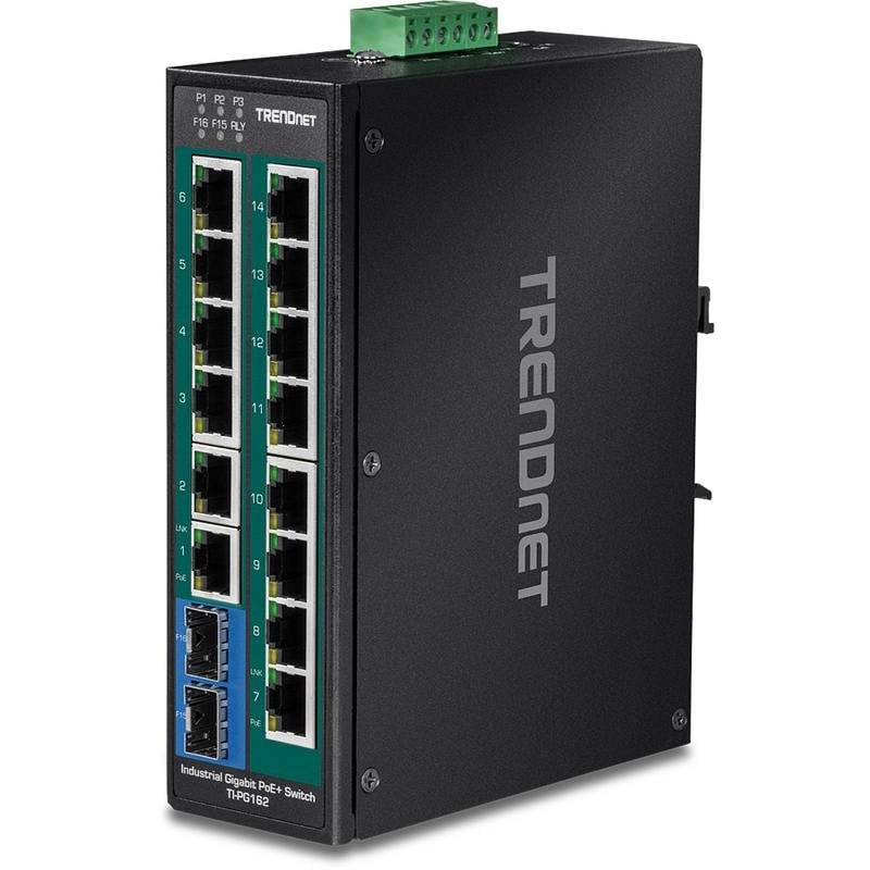 Switch industriel TRENDnet TI-PG162 14 ports PoE+ 2 SFP