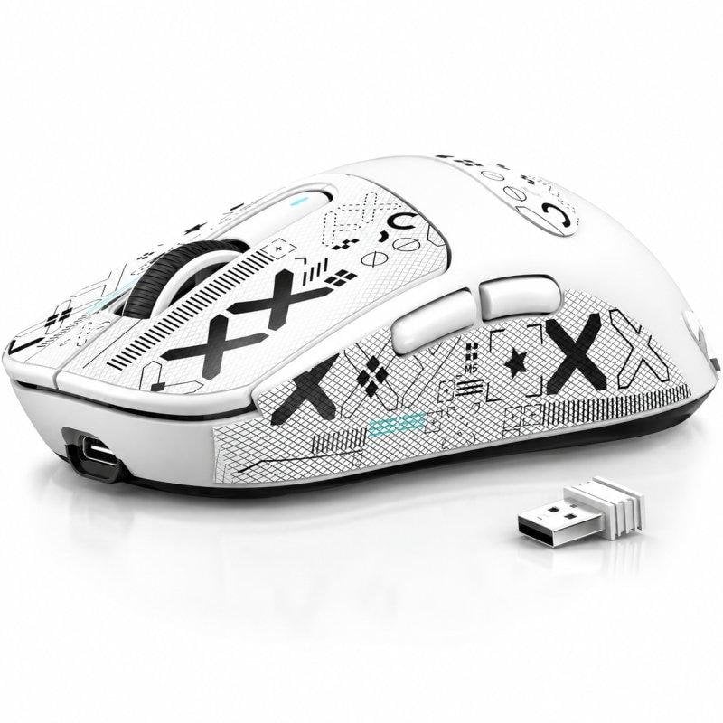 ATTACK SHARK X3 Gaming-Maus Tri-Mode 26000 DPI Weiß 49 g