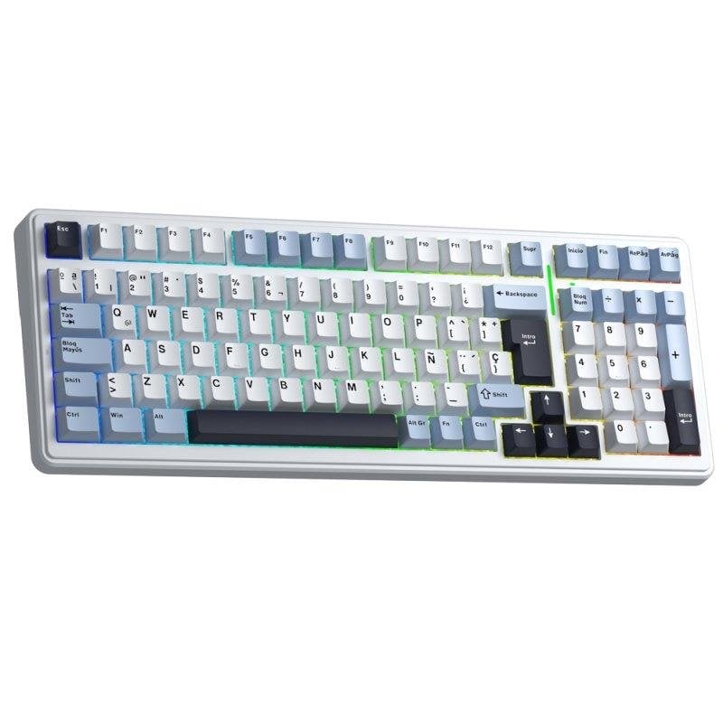 AULA F99 Tastatur mechanisch 96 % kabellos RGB Hot-Swap Graywood V3