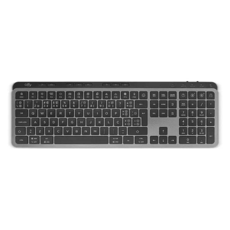 Teclado Offy Flexi flexível sem fios 110 teclas RF 2,4 GHz Bluetooth 5.1 PT