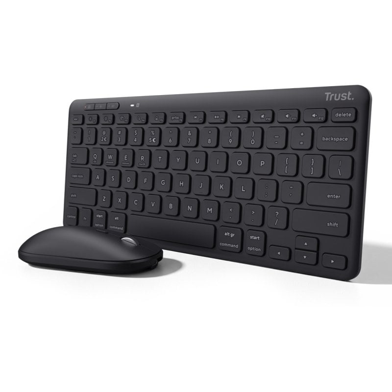 Conjunto de Teclado e Rato Trust Lyra Sem Fios Multidispositivo Preto e Cinzento-Escuro