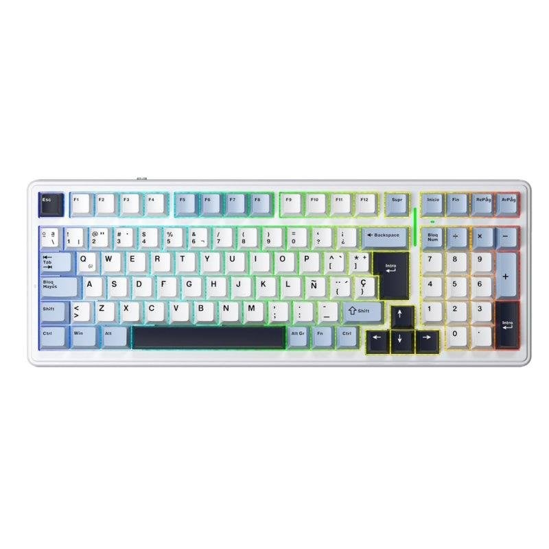 Teclado AULA F99 Mecánico 96% Inalámbrico RGB Graywood V3