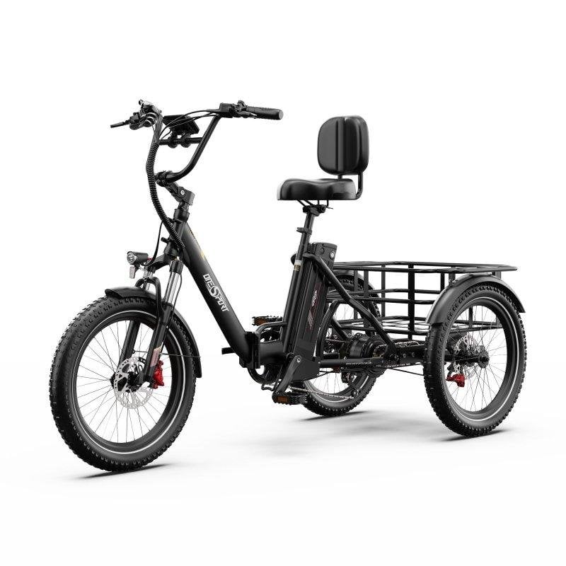 Triciclo eléctrico OneSport OT30 PRO plegable 500 W 48 V 18 Ah negro