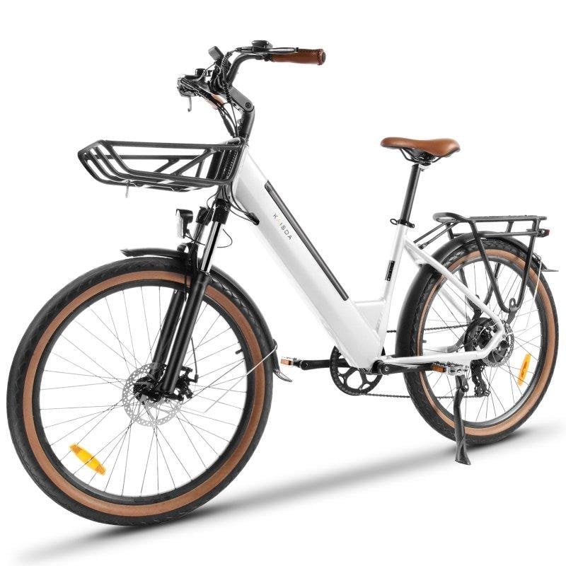 Bicicleta eléctrica urbana Kaisda K601 250 W 576 Wh 26" blanca
