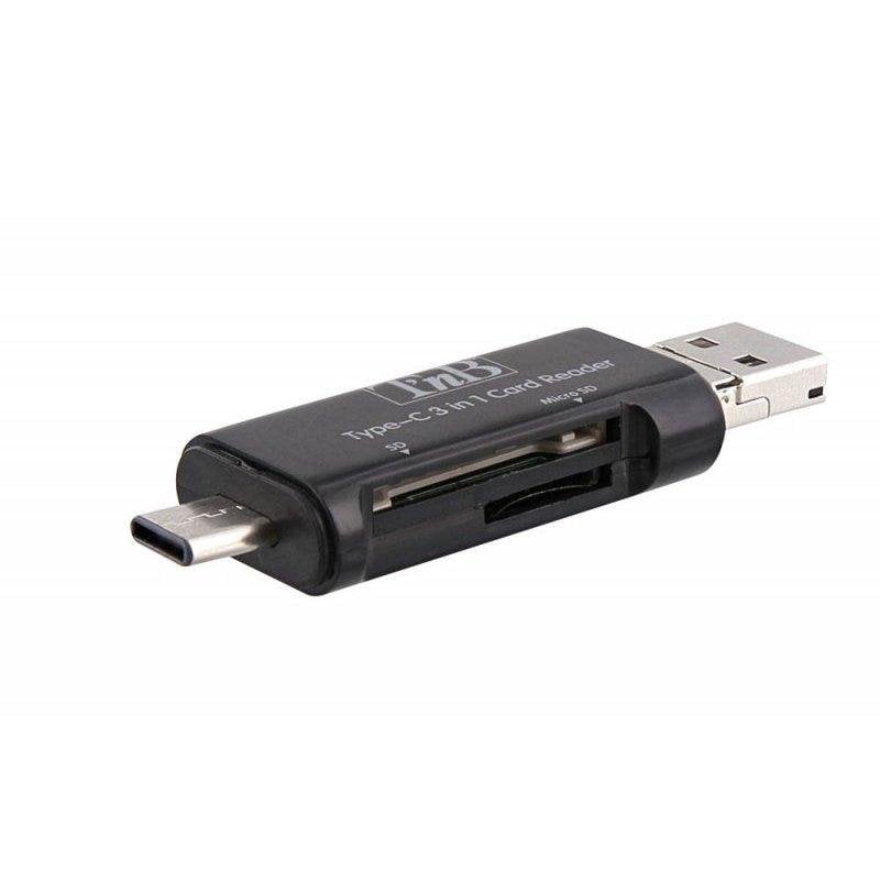 Lecteur de cartes SD USB Type-C TnB TCREAD3IN1 Noir