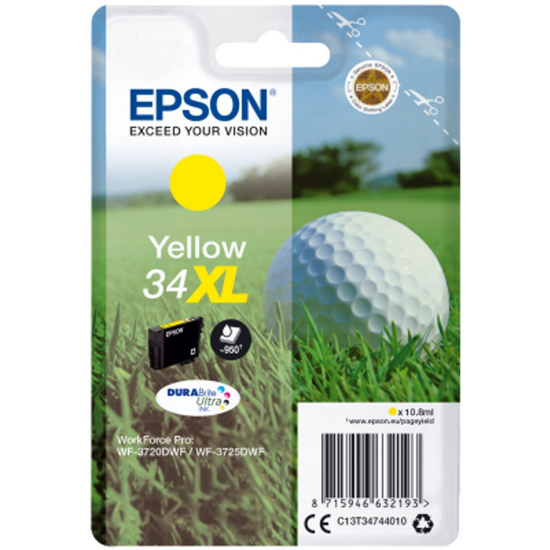 Image of Epson Golf ball Singlepack Giallo 34XL DURABrite Ultra Ink