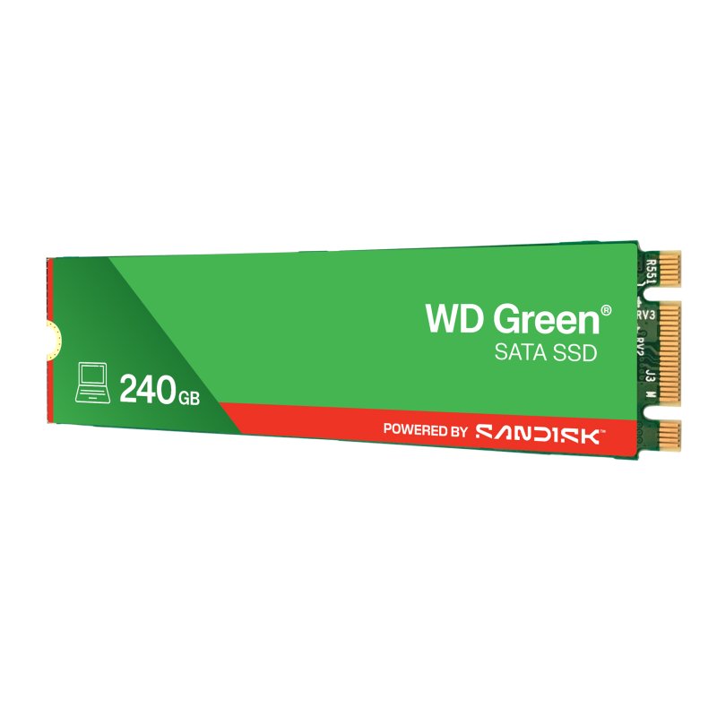Western Digital SSD 240 Go M.2 SATA III Vert - vue 2