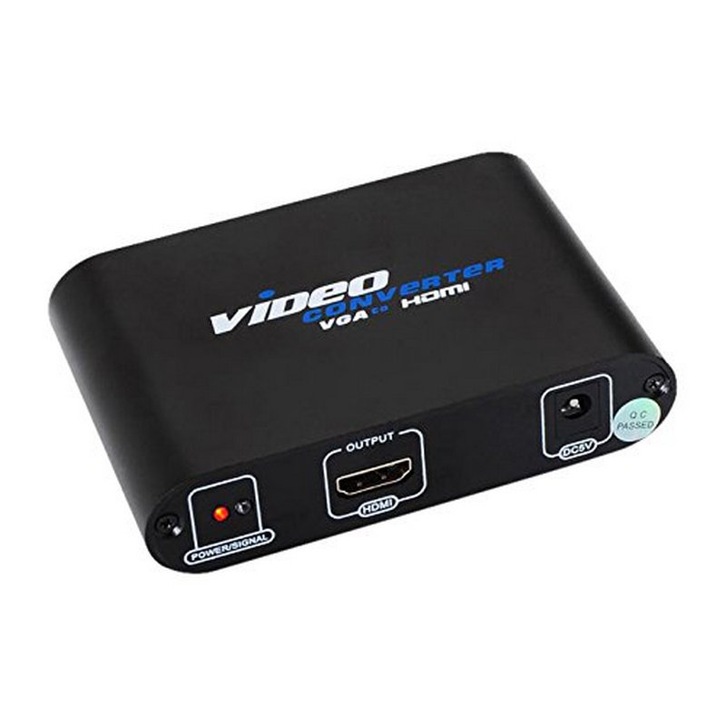 Convertisseur HDMI Vers VGA + Audio - Câble Adaptateur 1m - Noir - Résolution Jusqu'à 1600x1200