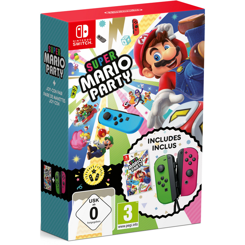 Jogo Nintendo Switch Switch Super Mario Party (Código de Descarga) +  Joy-Con Roxo e Verde