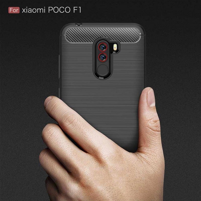 German Tech Elite Carbon Funda Negra para Xiaomi Pocophone F1