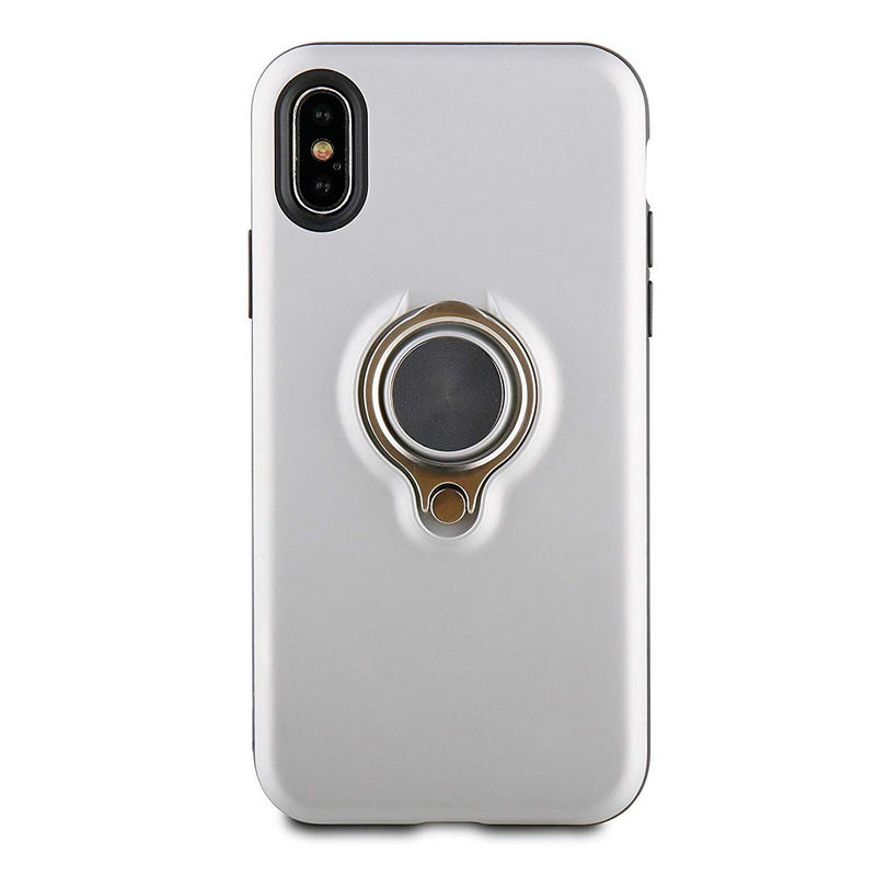 Ring magnética funda plateada para apple iphone x