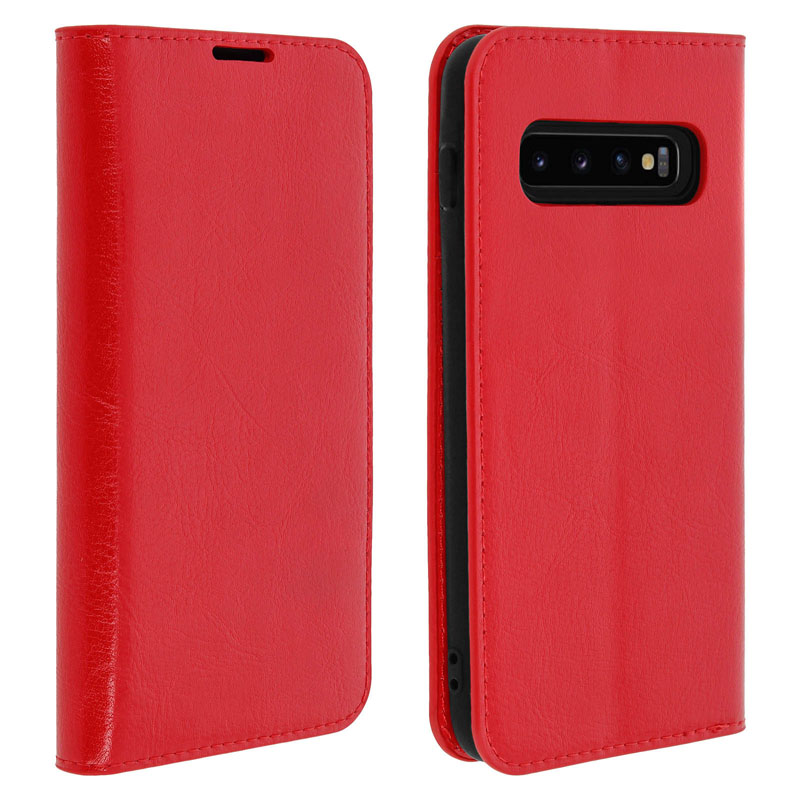 Image of Custodia a libro Avizar in pelle rossa per Samsung Galaxy S10 Plus