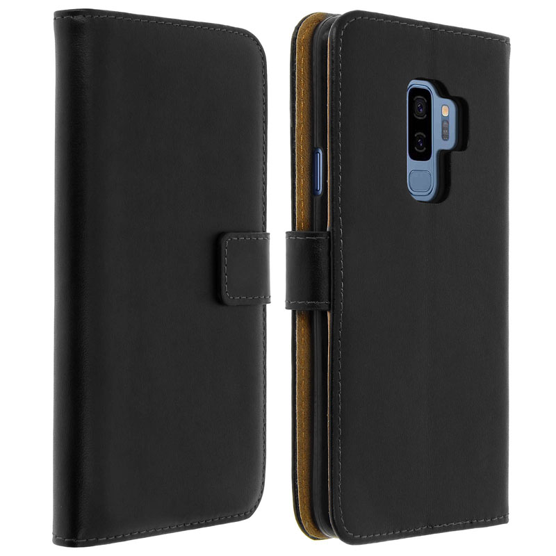 Image of Custodia a libro in pelle nera Avizar per Samsung Galaxy S9 Plus