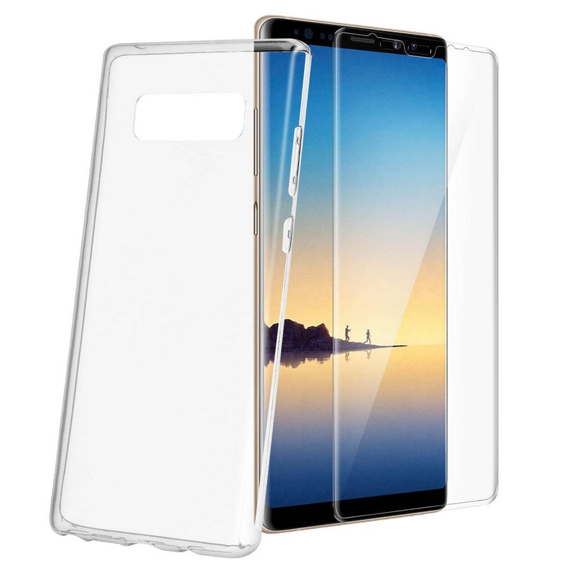 Image of Custodia in Silicone Trasparente Avizar + Vetro Temperato per Samsung Galaxy Note 8 cod079