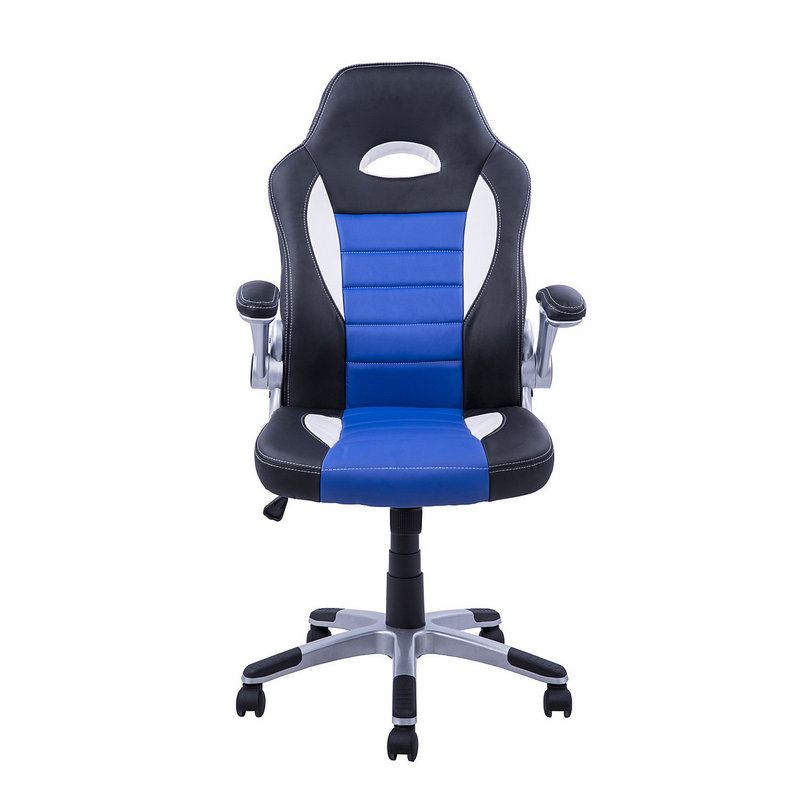 HomCom Racing Silla Negra/Azul/Blanca