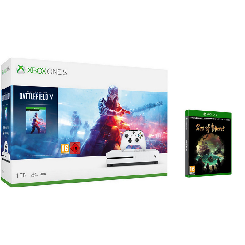 Microsoft Xbox One Consola S 1TB + Battlefield V + Sea of Thieves Xbox One video