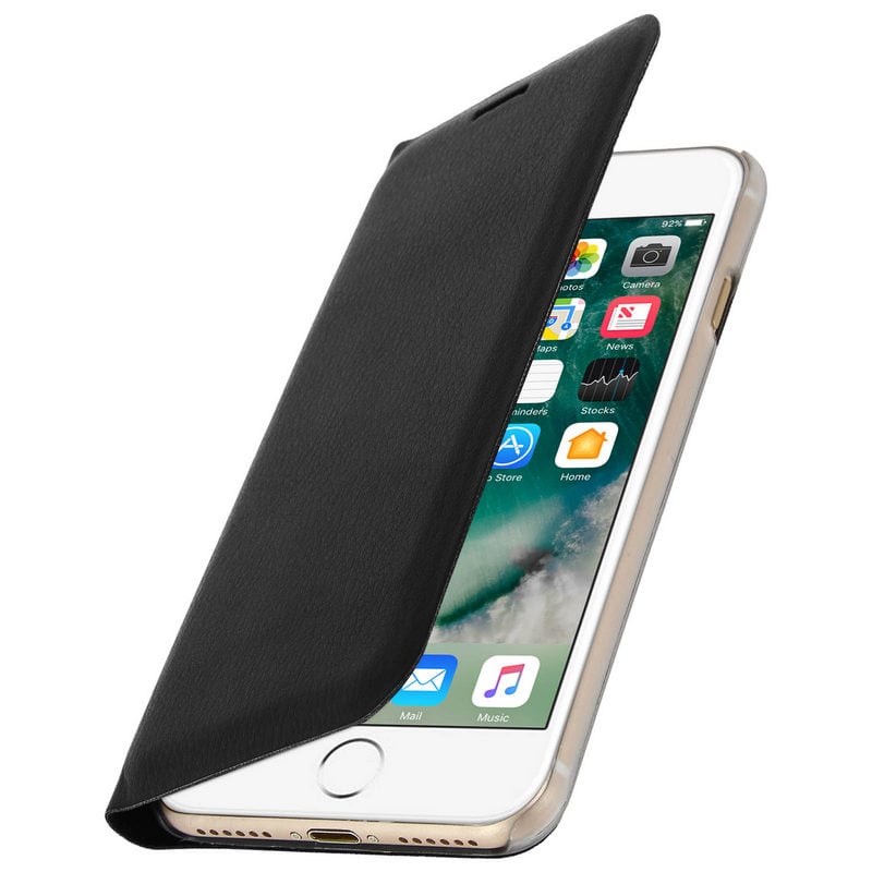 Image of Custodia a portafoglio nera con copertina a libro Avizar per iPhone 7/iPhone 8