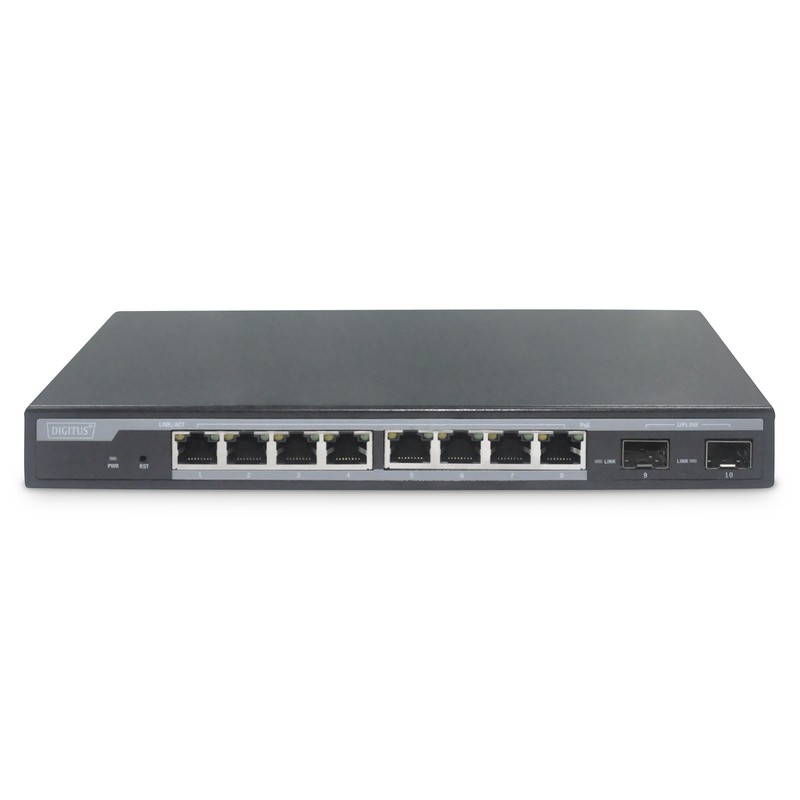 Image of Digitus Commutatore di rete gestita L2 Gigabit a 8 porte PoE + 2 SFP