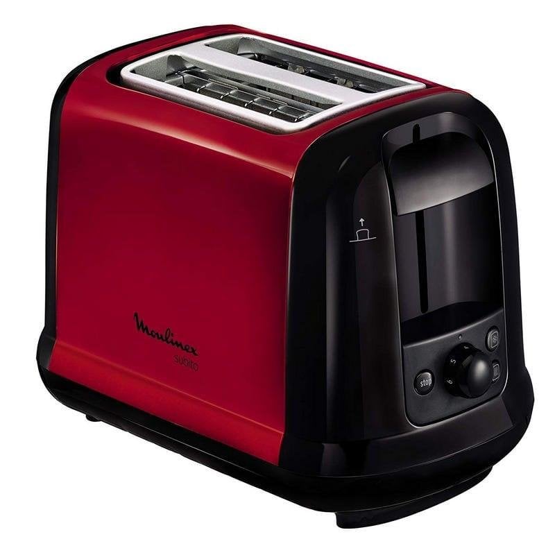 Tostapane Moulinex Subito LT261D 2 fessure 850 W Scongelamento Nero/Rosso