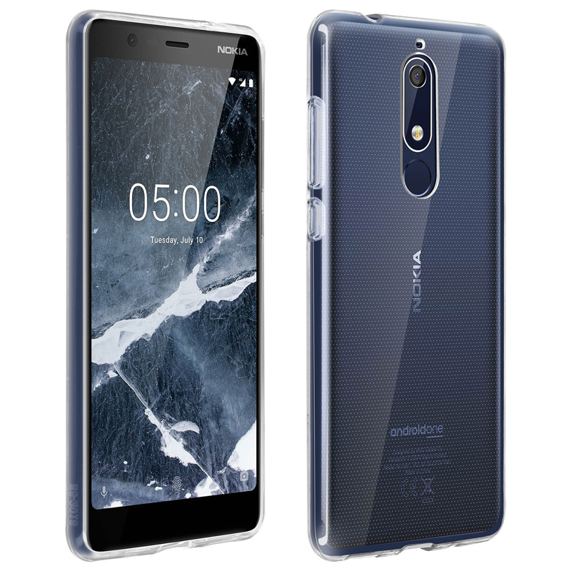 Avizar Funda de Silicona Flexible Transparente para Nokia 5.1