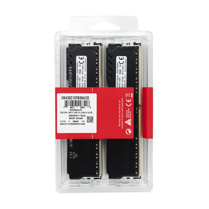 Kingston HyperX Fury Black 32GB DDR4 3200Mhz PC-25600 (4x8GB) CL16