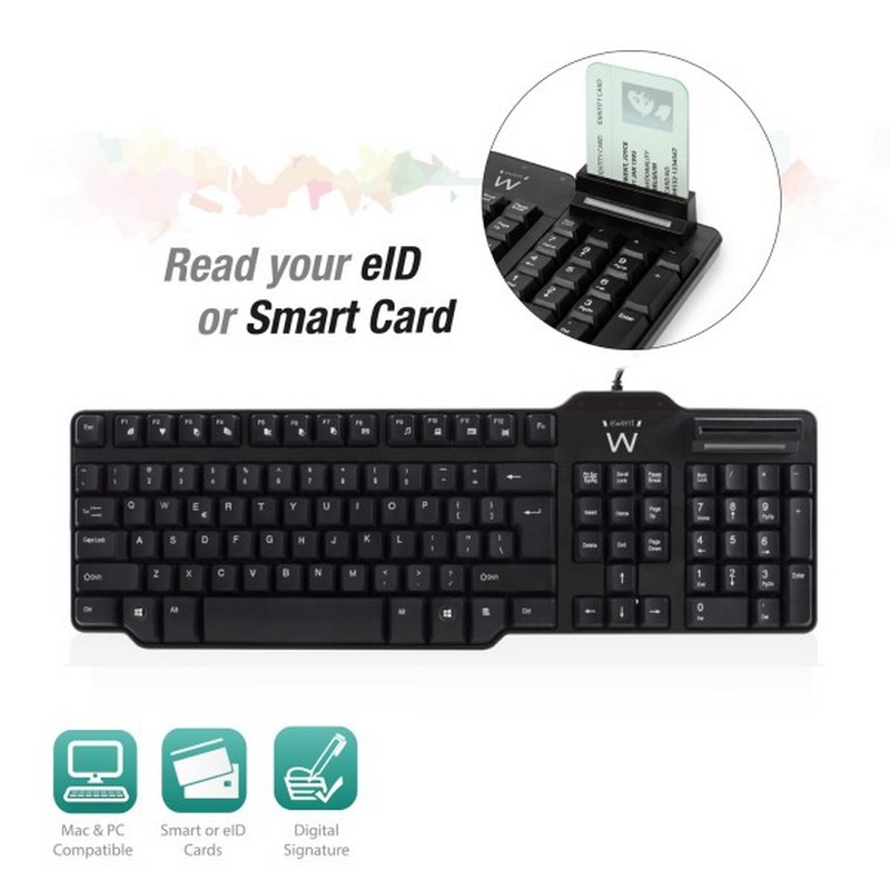 Ewent Teclado USB Con Lector De Tarjetas Inteligentes PcComponentes pt Ewent Teclado USB Con Lector De Tarjetas Inteligentes PcComponentes pt