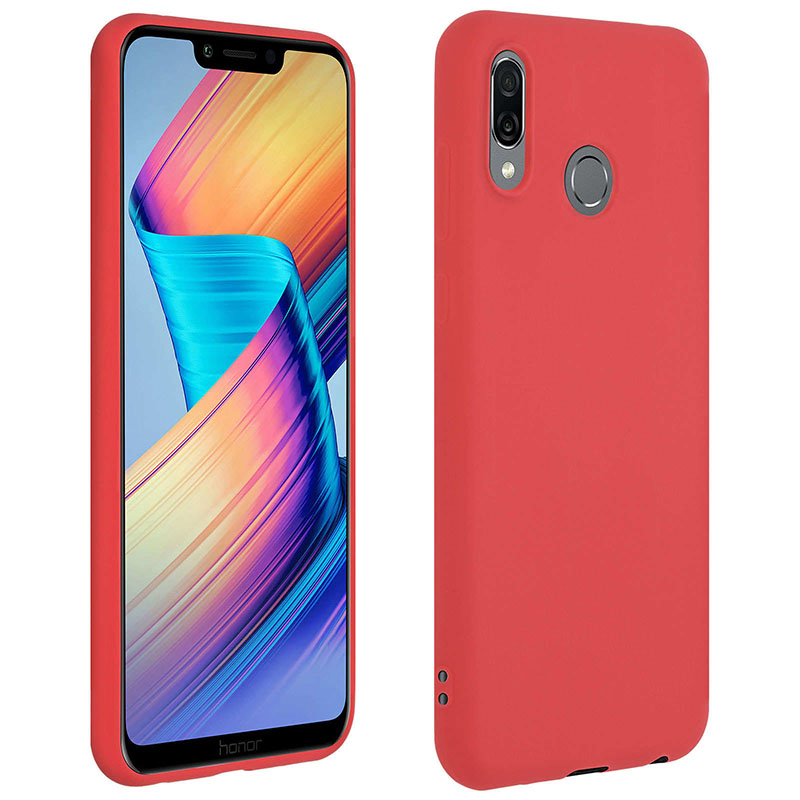 Avizar Funda Protectora de Silicona Flexible Roja para Honor Play