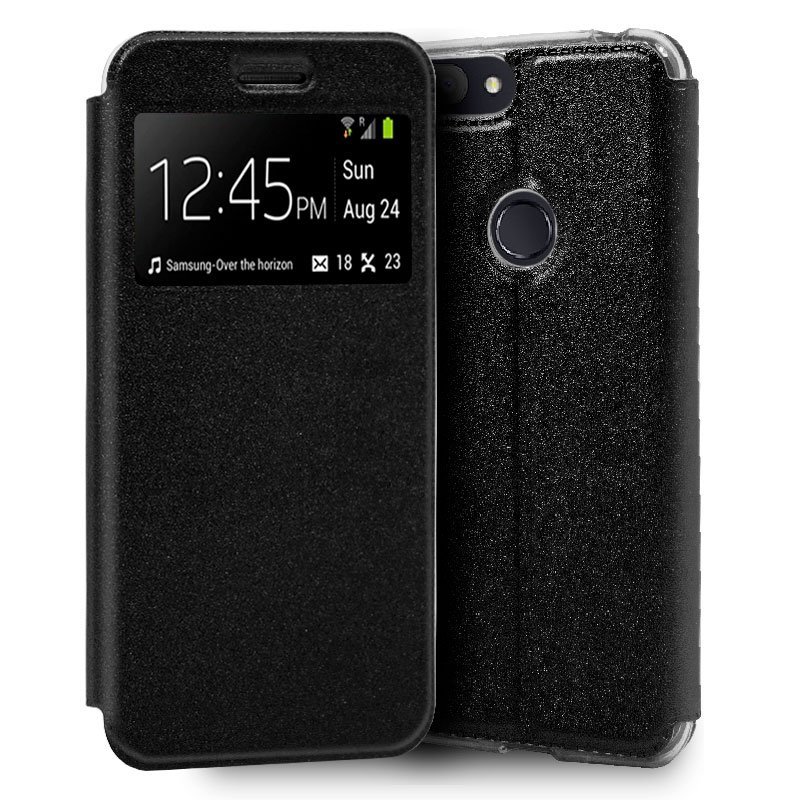 Cool Funda Flip Cover Lisa Negra para Alcatel 1S/1S (2019)